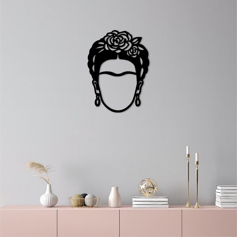 Frida Kahlo Silhouette Metal Wall Art – Iconic Feminine Artistic Home Decor - KAFGP032 by Enova Art