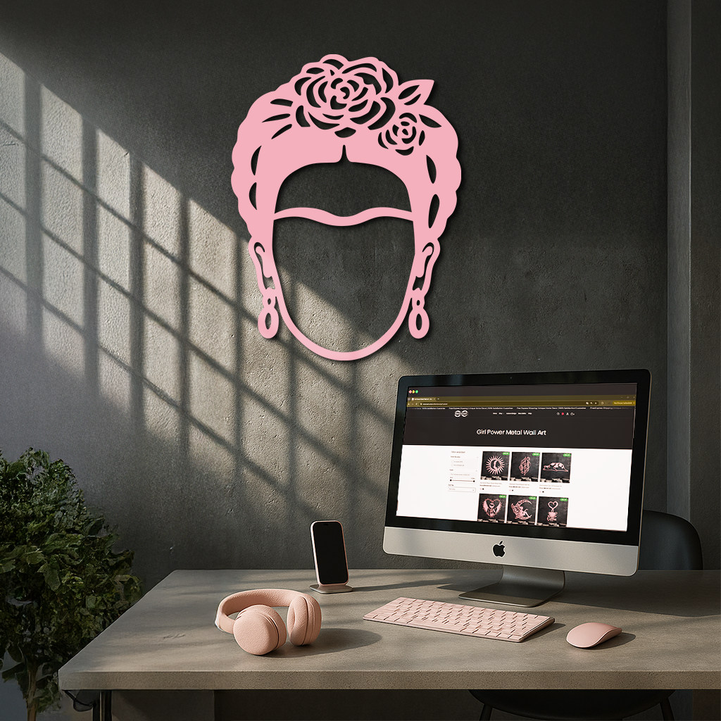 Frida Kahlo Silhouette Metal Wall Art – Iconic Feminine Artistic Home Decor - KAFGP032 by Enova Art