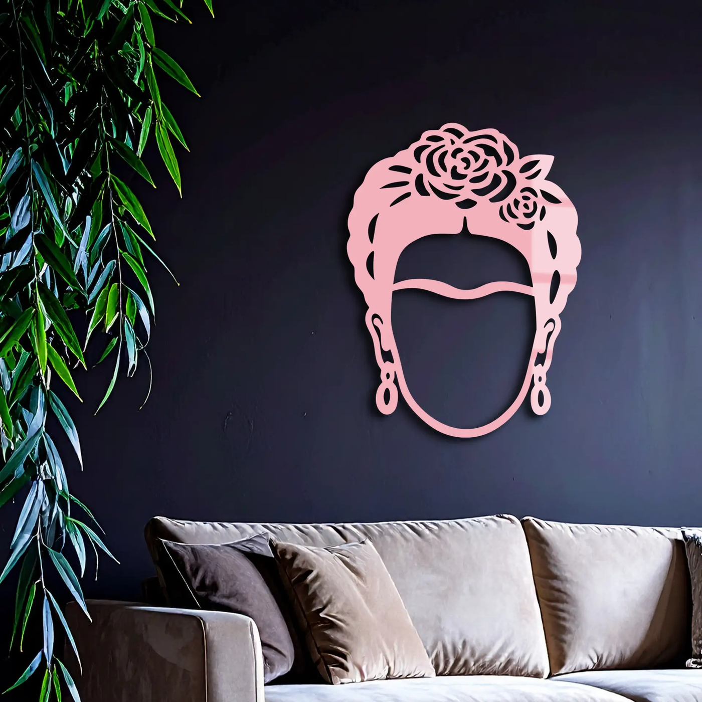 Frida Kahlo Silhouette Metal Wall Art – Iconic Feminine Artistic Home Decor - KAFGP032 by Enova Art