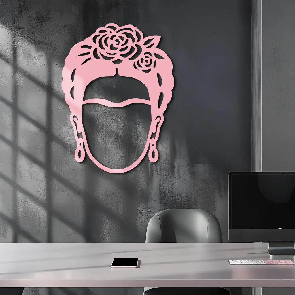 Frida Kahlo Silhouette Metal Wall Art – Iconic Feminine Artistic Home Decor - KAFGP032 by Enova Art