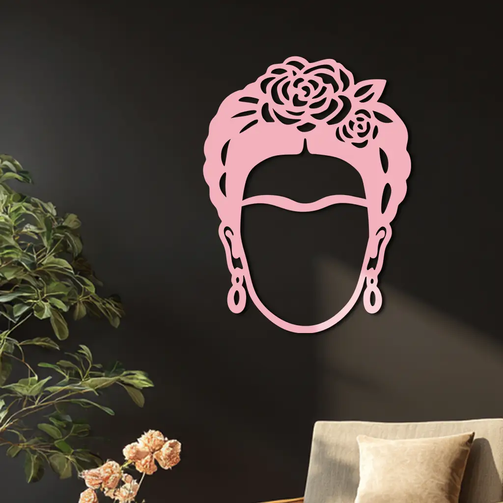 Frida Kahlo Silhouette Metal Wall Art – Iconic Feminine Artistic Home Decor - KAFGP032 by Enova Art