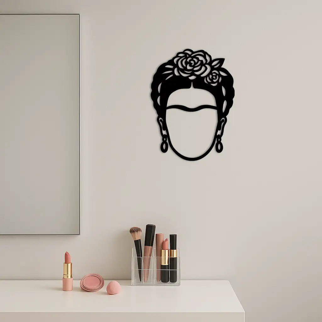 Frida Kahlo Silhouette Metal Wall Art – Iconic Feminine Artistic Home Decor - KAFGP032 by Enova Art