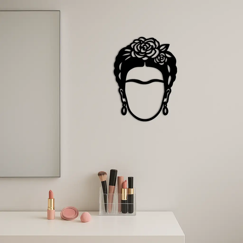Frida Kahlo Silhouette Metal Wall Art – Iconic Feminine Artistic Home Decor - KAFGP032 by Enova Art