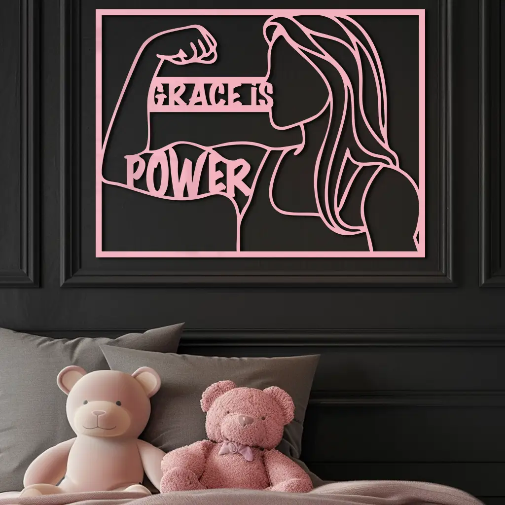 Grace is Power Woman Silhouette Metal Wall Art - KAFGP033 by Enova Art