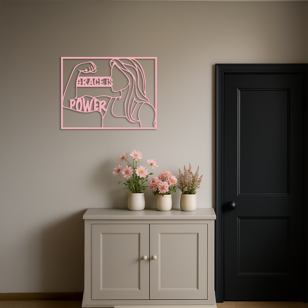 Grace is Power Woman Silhouette Metal Wall Art - KAFGP033 by Enova Art