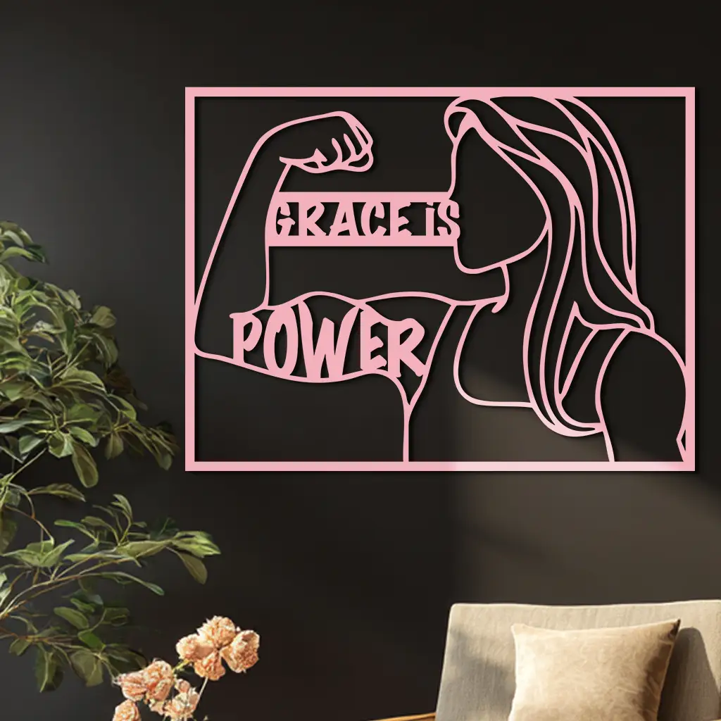 Grace is Power Woman Silhouette Metal Wall Art - KAFGP033 by Enova Art