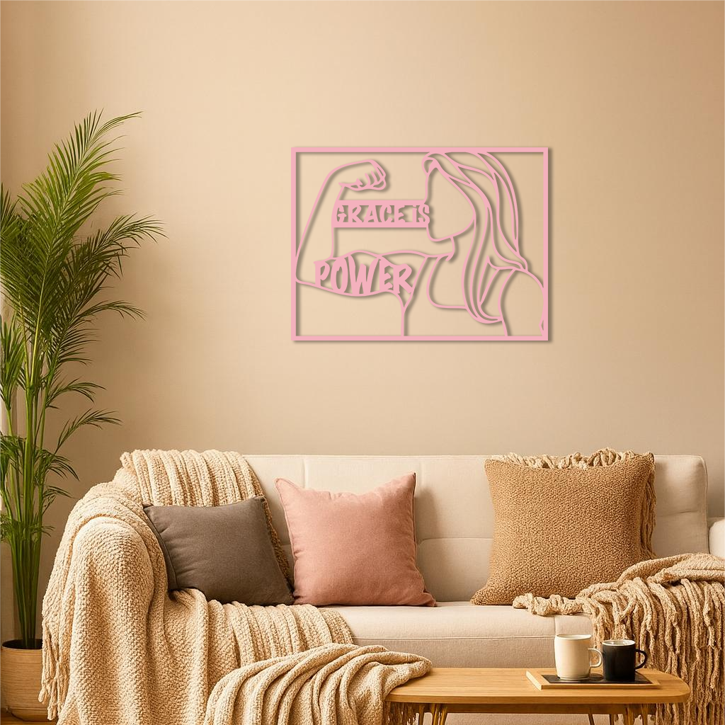 Grace is Power Woman Silhouette Metal Wall Art - KAFGP033 by Enova Art