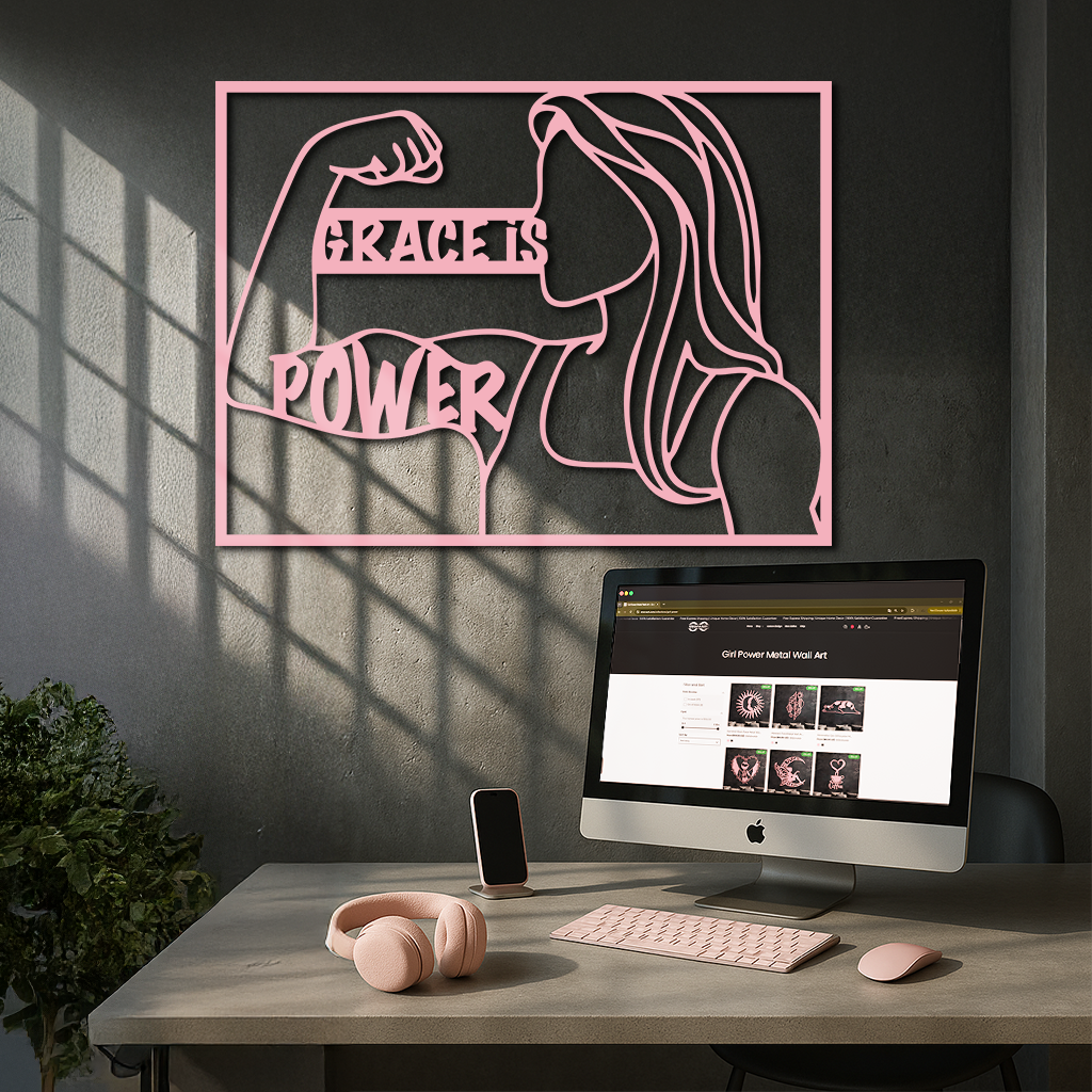 Grace is Power Woman Silhouette Metal Wall Art - KAFGP033 by Enova Art
