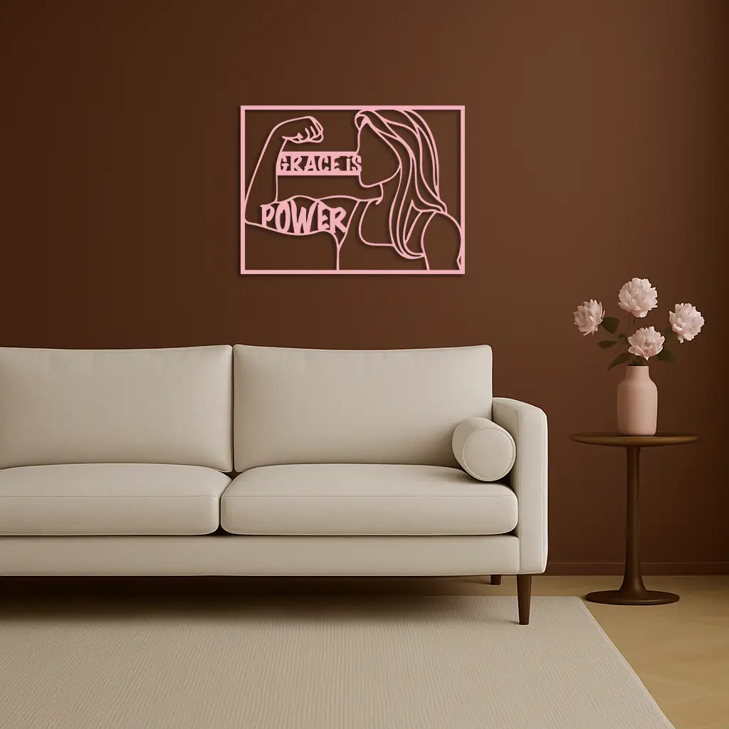 Grace is Power Woman Silhouette Metal Wall Art - KAFGP033 by Enova Art
