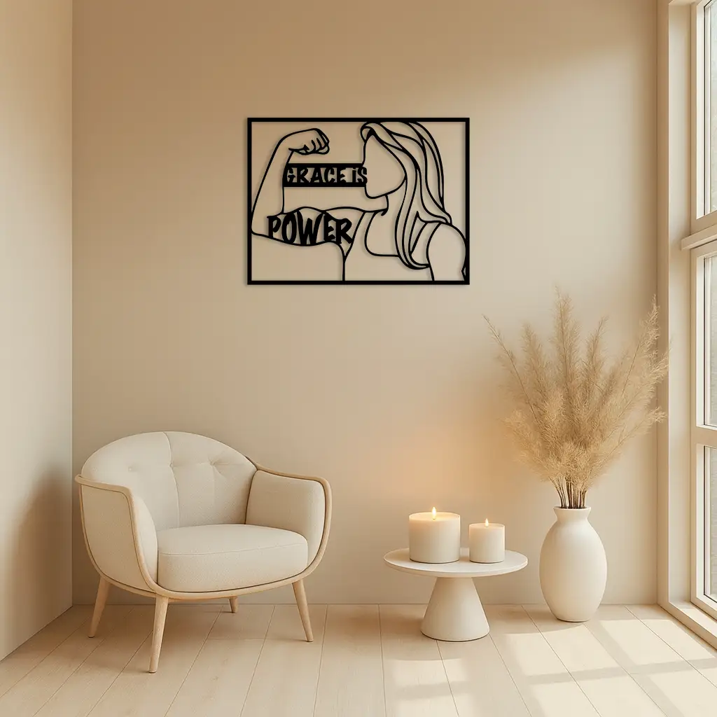 Grace is Power Woman Silhouette Metal Wall Art - KAFGP033 by Enova Art