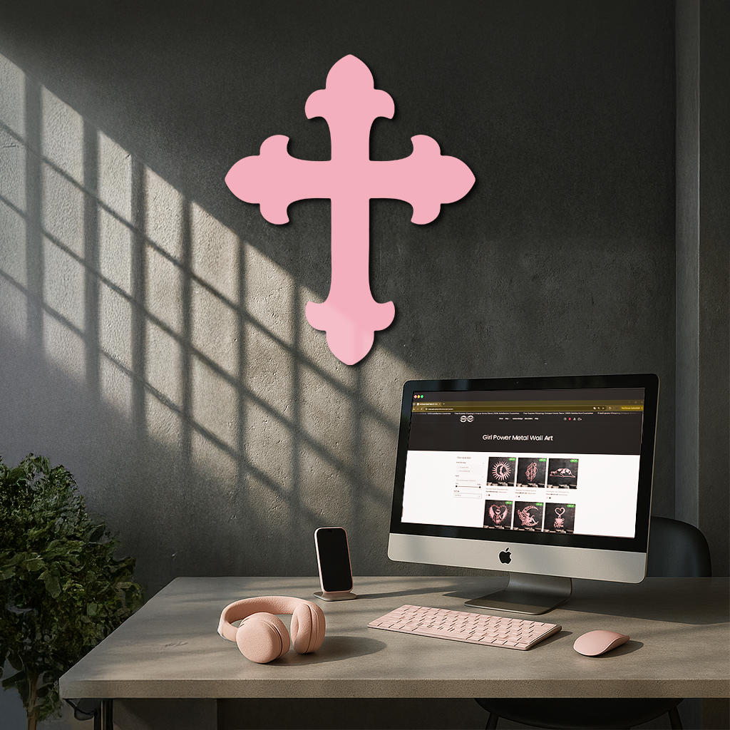 Classic Cross Silhouette Metal Wall Art – Timeless Religious Decor - KAFGP035 by Enova Art