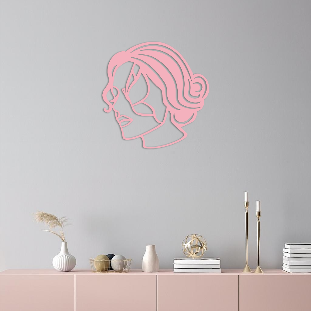Butterfly Woman Face Silhouette Metal Wall Art – Modern Feminine Design - KAFGP039 by Enova Art