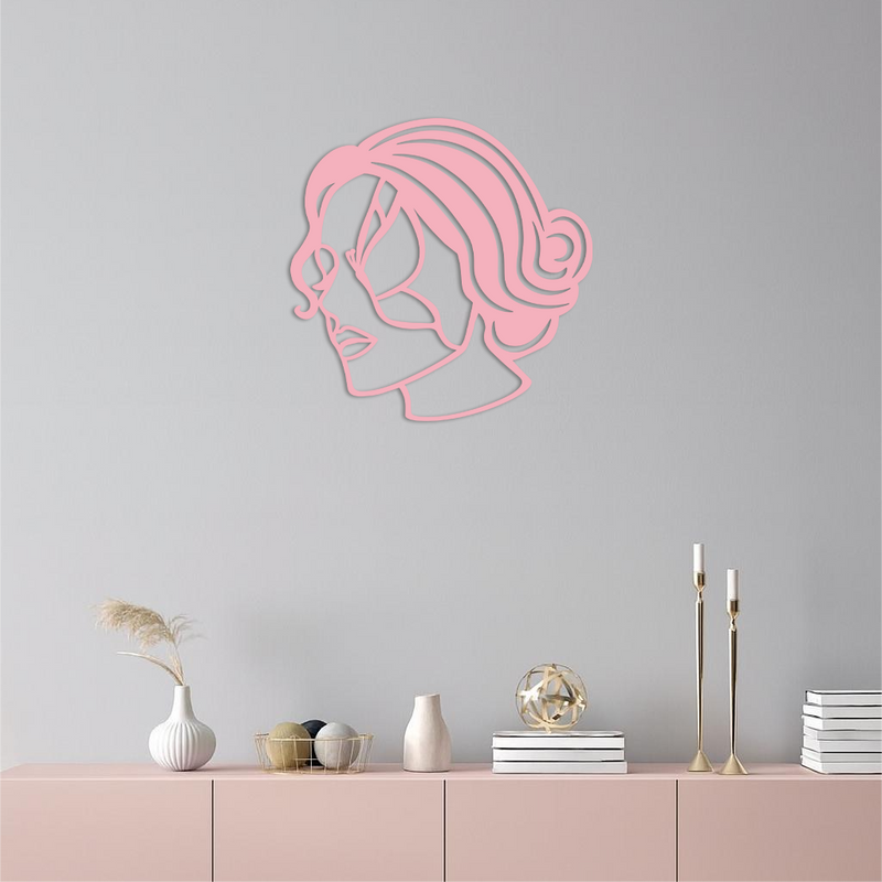 Butterfly Woman Face Silhouette Metal Wall Art – Modern Feminine Design - KAFGP039 by Enova Art