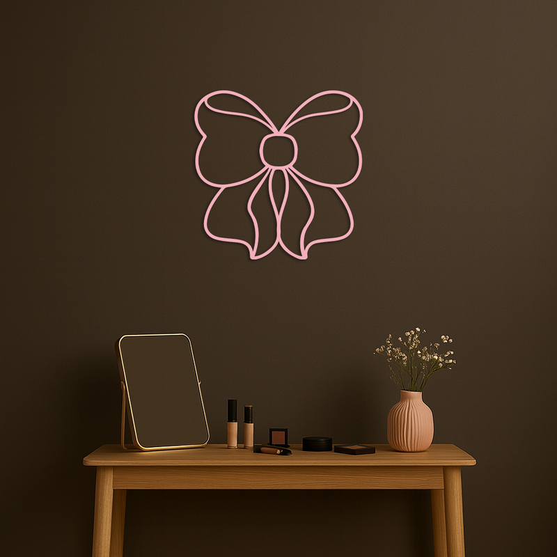 Bow Silhouette Metal Wall Art – Elegant Ribbon Design - KAFGP048 by Enova Art