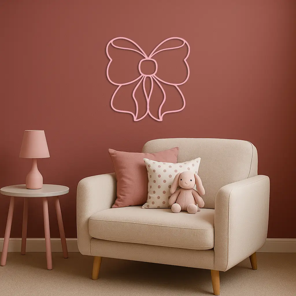Bow Silhouette Metal Wall Art – Elegant Ribbon Design - KAFGP048 by Enova Art