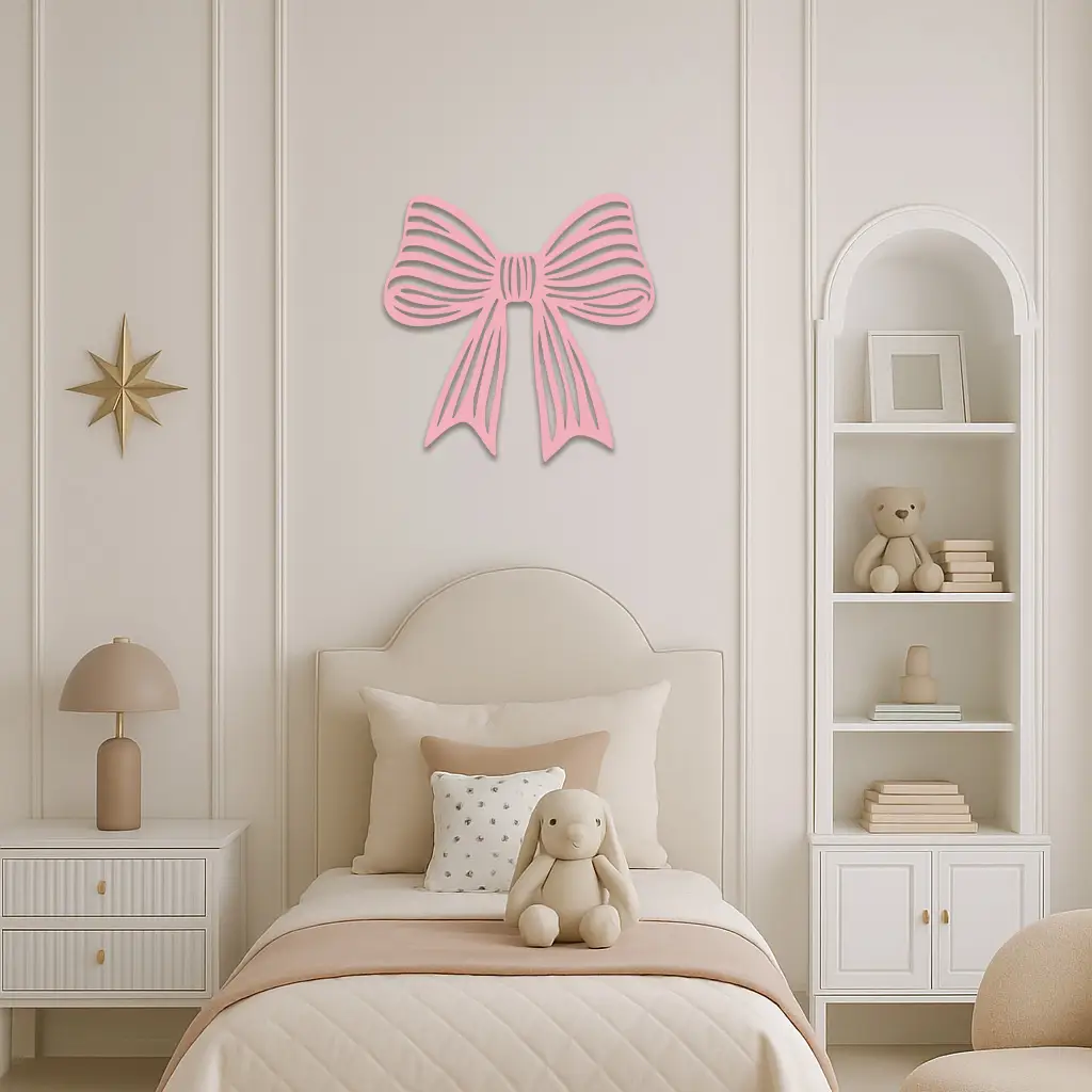Elegant Bow Silhouette Metal Wall Art – Decorative Ribbon Design - KAFGP047 by Enova Art