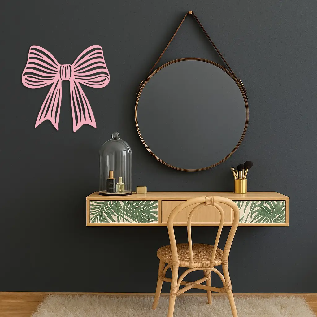 Elegant Bow Silhouette Metal Wall Art – Decorative Ribbon Design - KAFGP047 by Enova Art