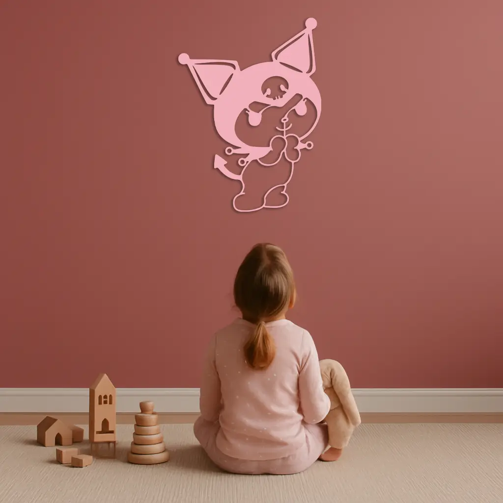 Kuromi Silhouette Metal Wall Art – Cute Gothic Character Design - KAFGP049 by Enova Art
