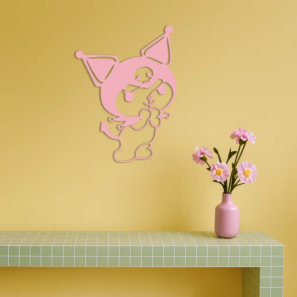 Kuromi Silhouette Metal Wall Art – Cute Gothic Character Design - KAFGP049 by Enova Art