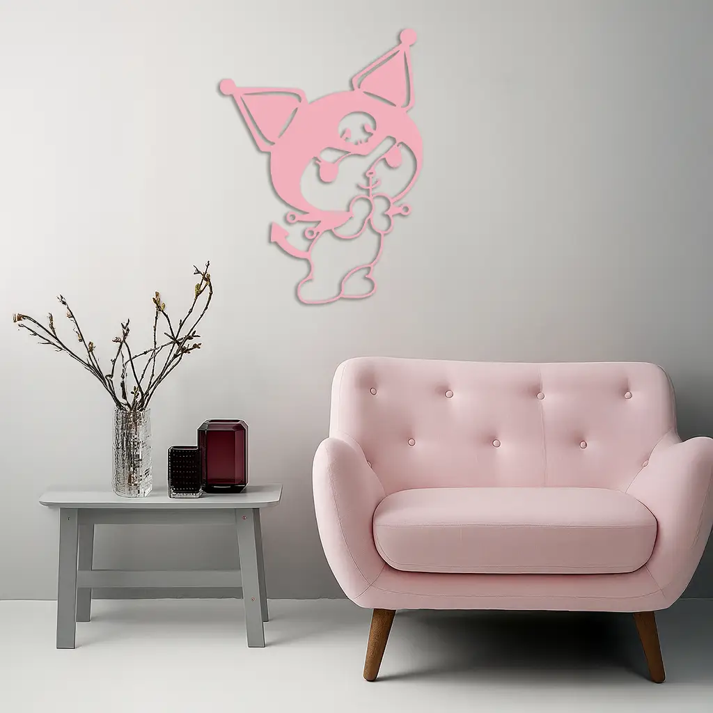 Kuromi Silhouette Metal Wall Art – Cute Gothic Character Design - KAFGP049 by Enova Art