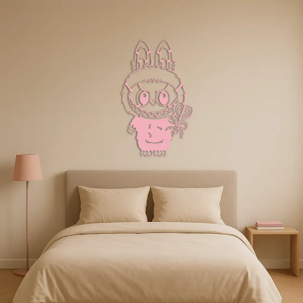 Labubu Silhouette Metal Wall Art – Cute Monster Design - KAFGP050 by Enova Art
