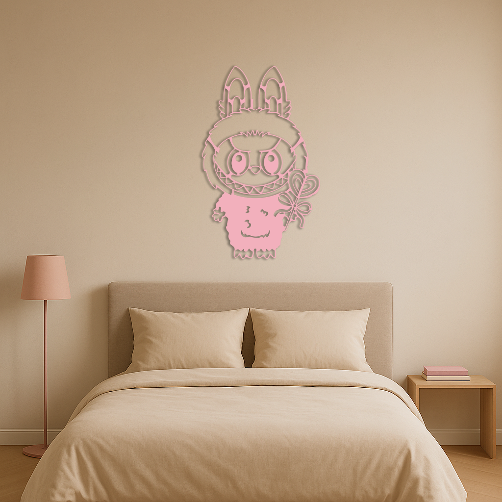 Labubu Silhouette Metal Wall Art – Cute Monster Design - KAFGP050 by Enova Art
