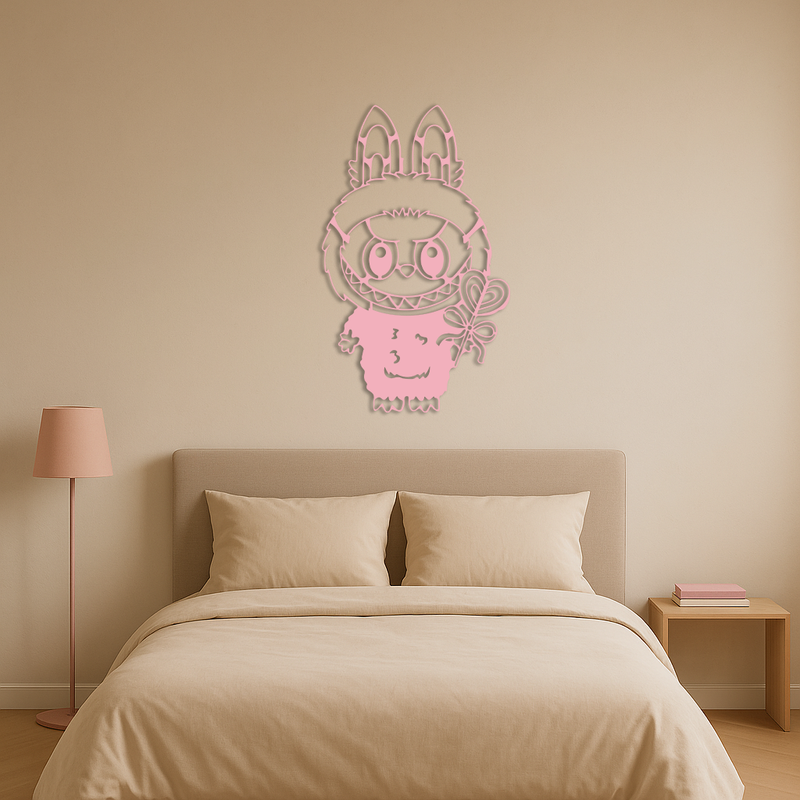 Labubu Silhouette Metal Wall Art – Cute Monster Design - KAFGP050 by Enova Art