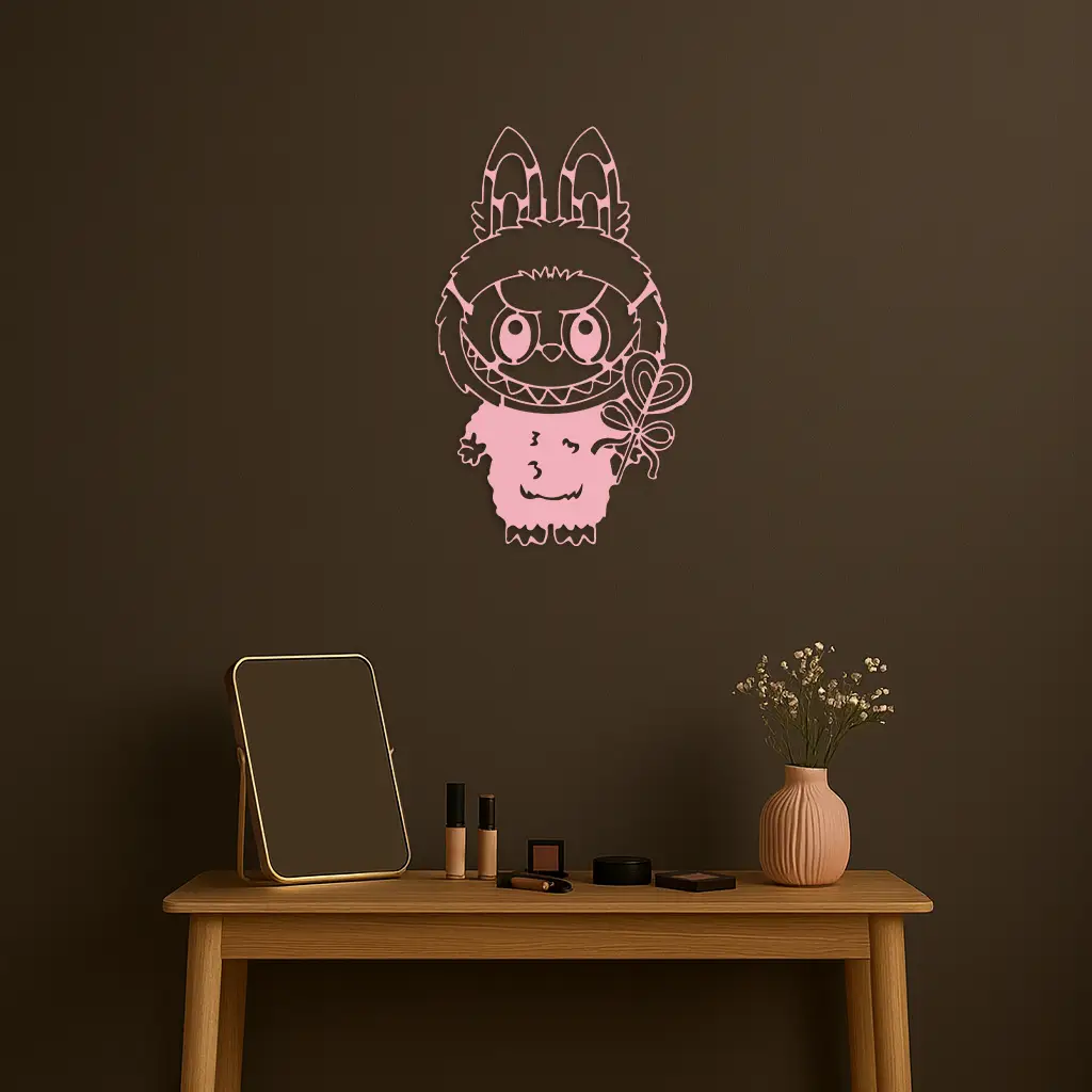 Labubu Silhouette Metal Wall Art – Cute Monster Design - KAFGP050 by Enova Art