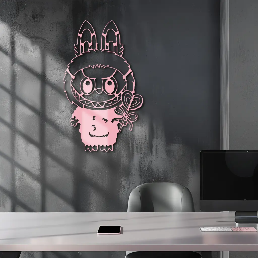 Labubu Silhouette Metal Wall Art – Cute Monster Design - KAFGP050 by Enova Art