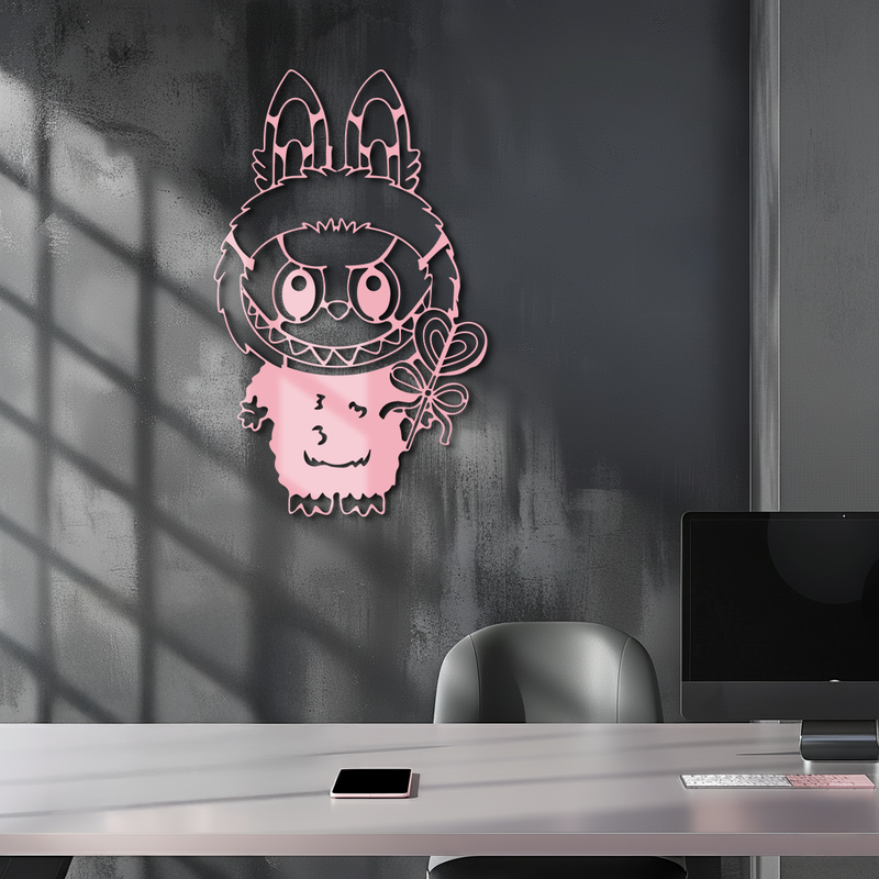 Labubu Silhouette Metal Wall Art – Cute Monster Design - KAFGP050 by Enova Art