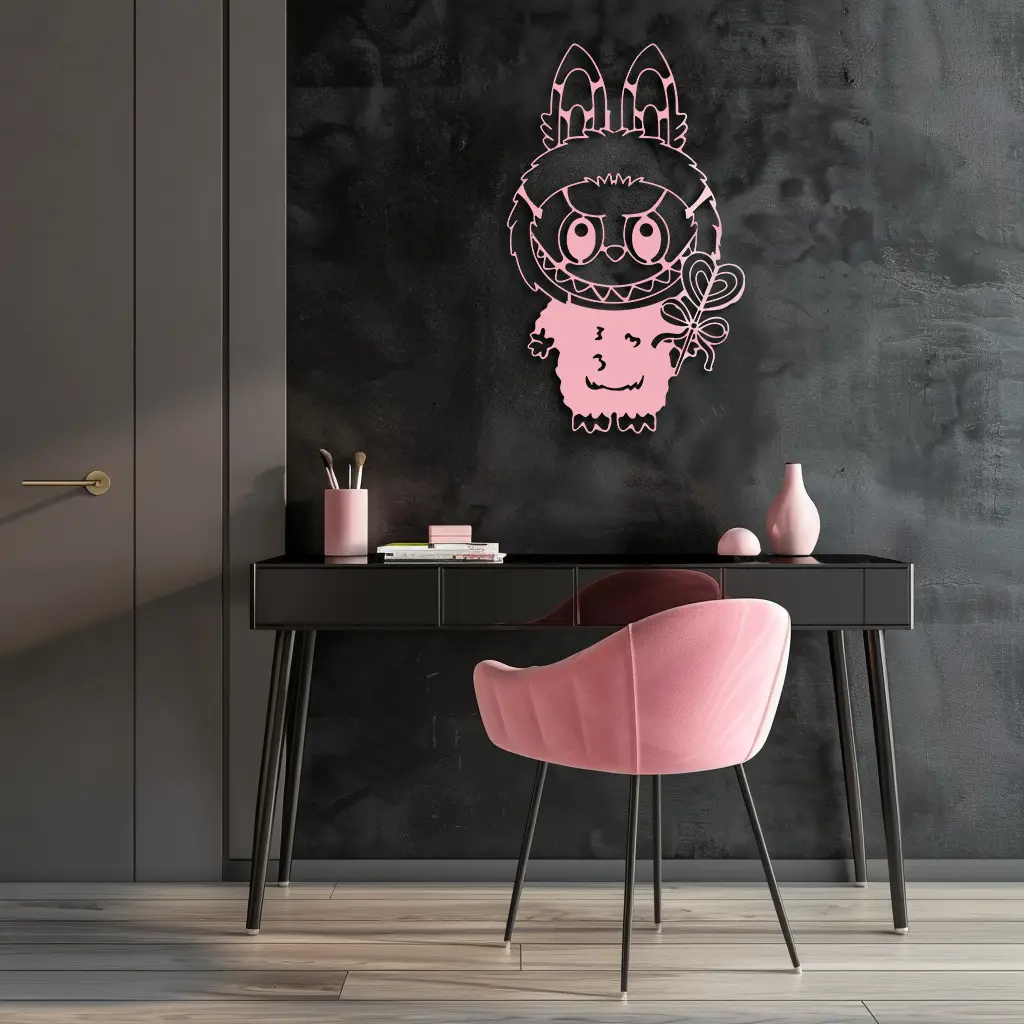 Labubu Silhouette Metal Wall Art – Cute Monster Design - KAFGP050 by Enova Art
