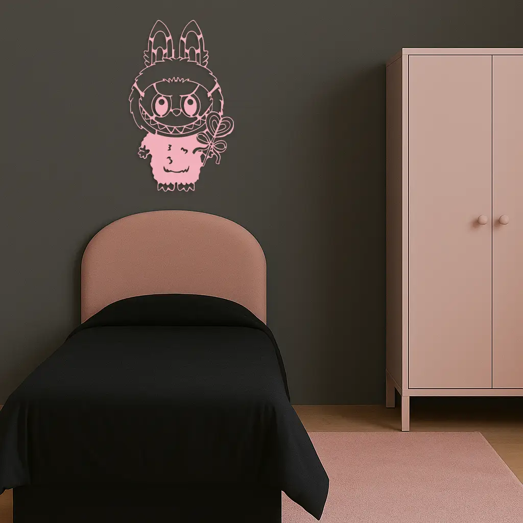 Labubu Silhouette Metal Wall Art – Cute Monster Design - KAFGP050 by Enova Art