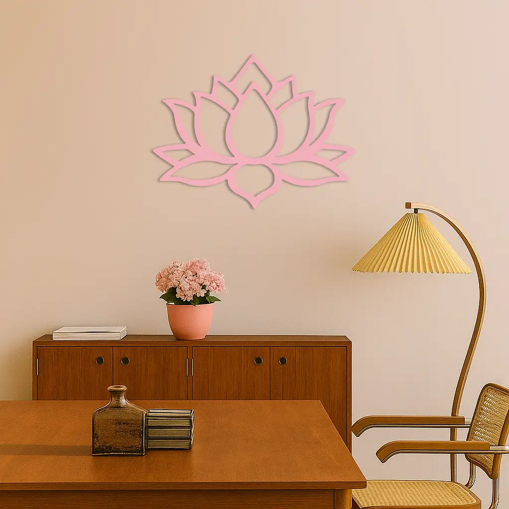 Lotus Flower Silhouette Metal Wall Art – Spiritual Nature-Inspired Design - KAFGP052 by Enova Art