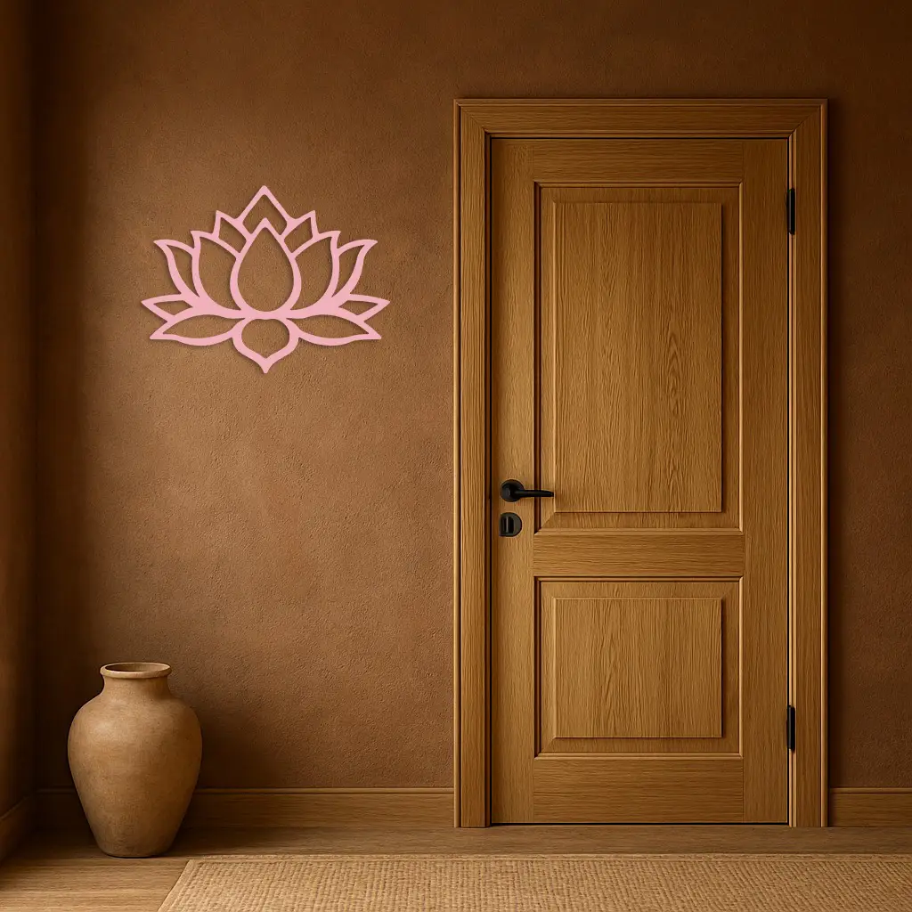 Lotus Flower Silhouette Metal Wall Art – Spiritual Nature-Inspired Design - KAFGP052 by Enova Art