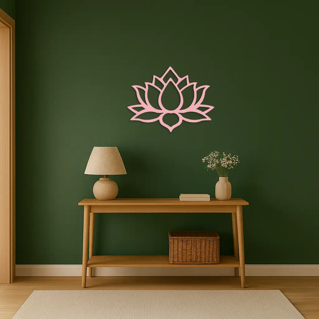 Lotus Flower Silhouette Metal Wall Art – Spiritual Nature-Inspired Design - KAFGP052 by Enova Art