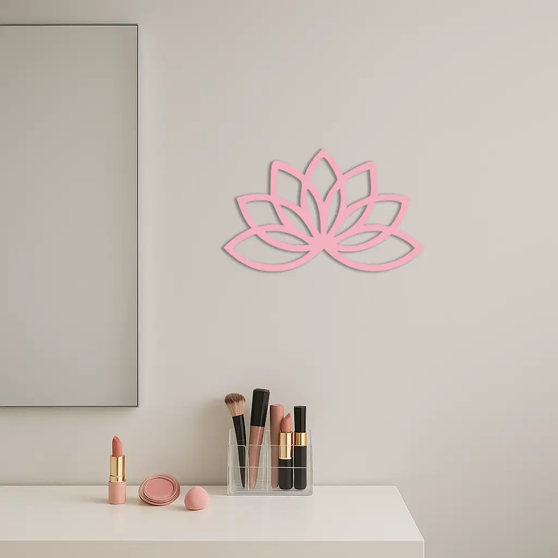 Minimal Lotus Silhouette Metal Wall Art – Elegant Flower Design - KAFGP054 by Enova Art
