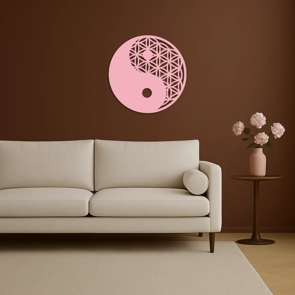 Lotus Mandala Silhouette Metal Wall Art – Sacred Geometry Design - KAFGP056 by Enova Art