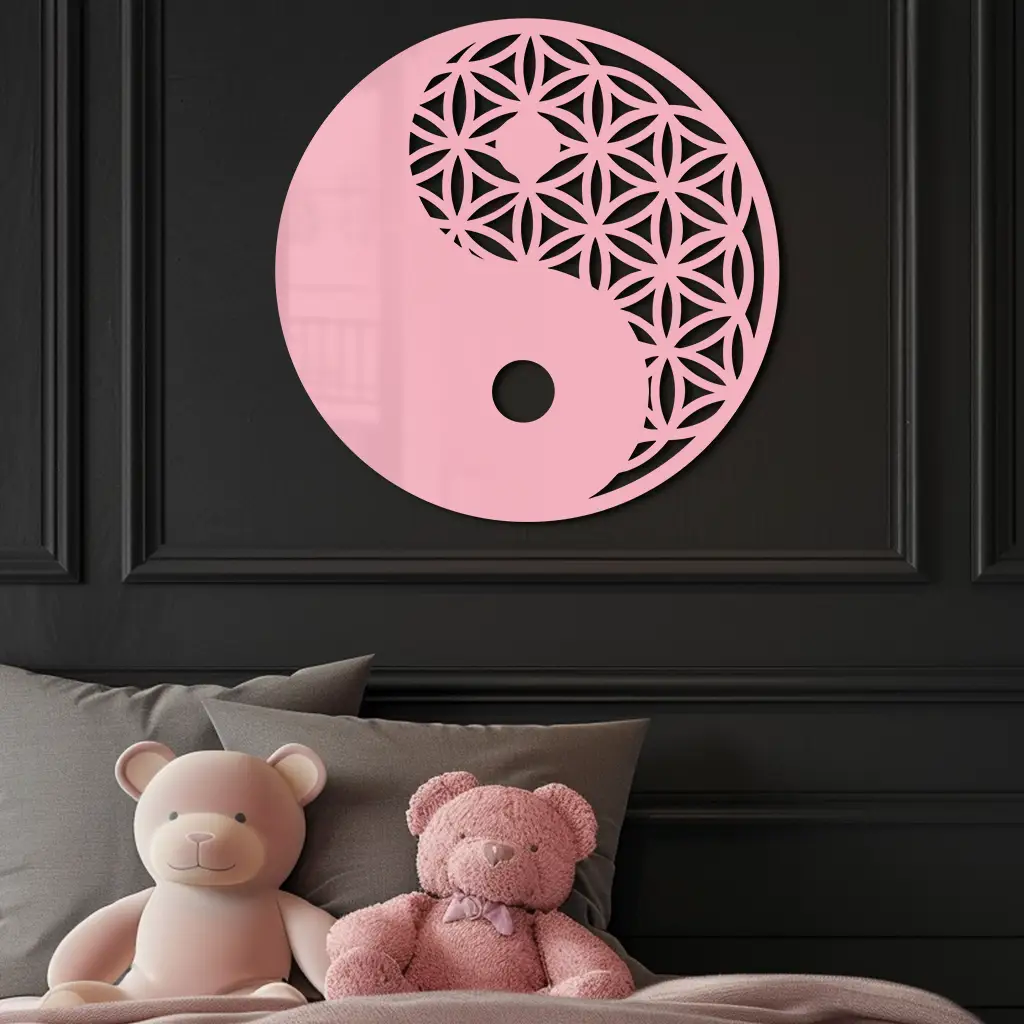 Lotus Mandala Silhouette Metal Wall Art – Sacred Geometry Design - KAFGP056 by Enova Art