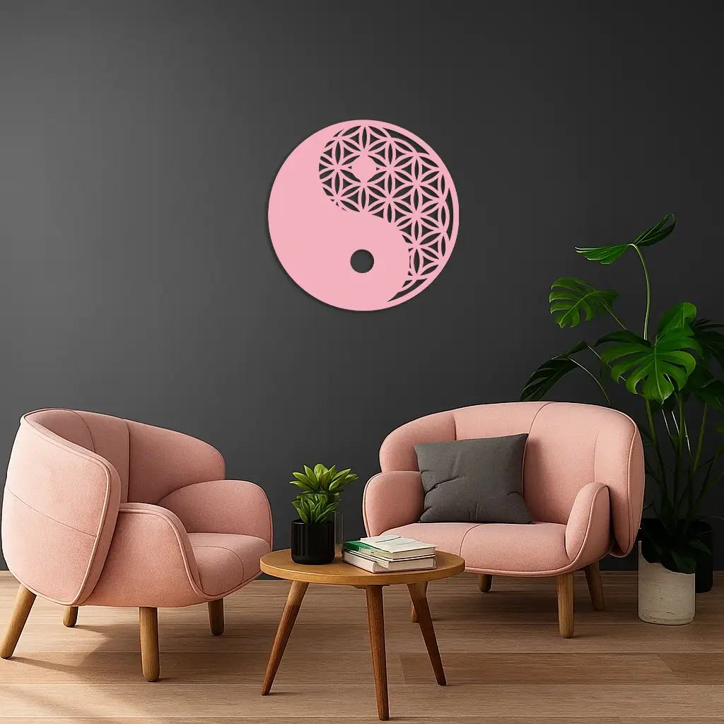 Lotus Mandala Silhouette Metal Wall Art – Sacred Geometry Design - KAFGP056 by Enova Art
