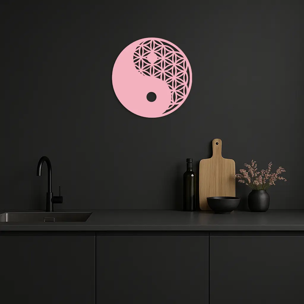 Lotus Mandala Silhouette Metal Wall Art – Sacred Geometry Design - KAFGP056 by Enova Art