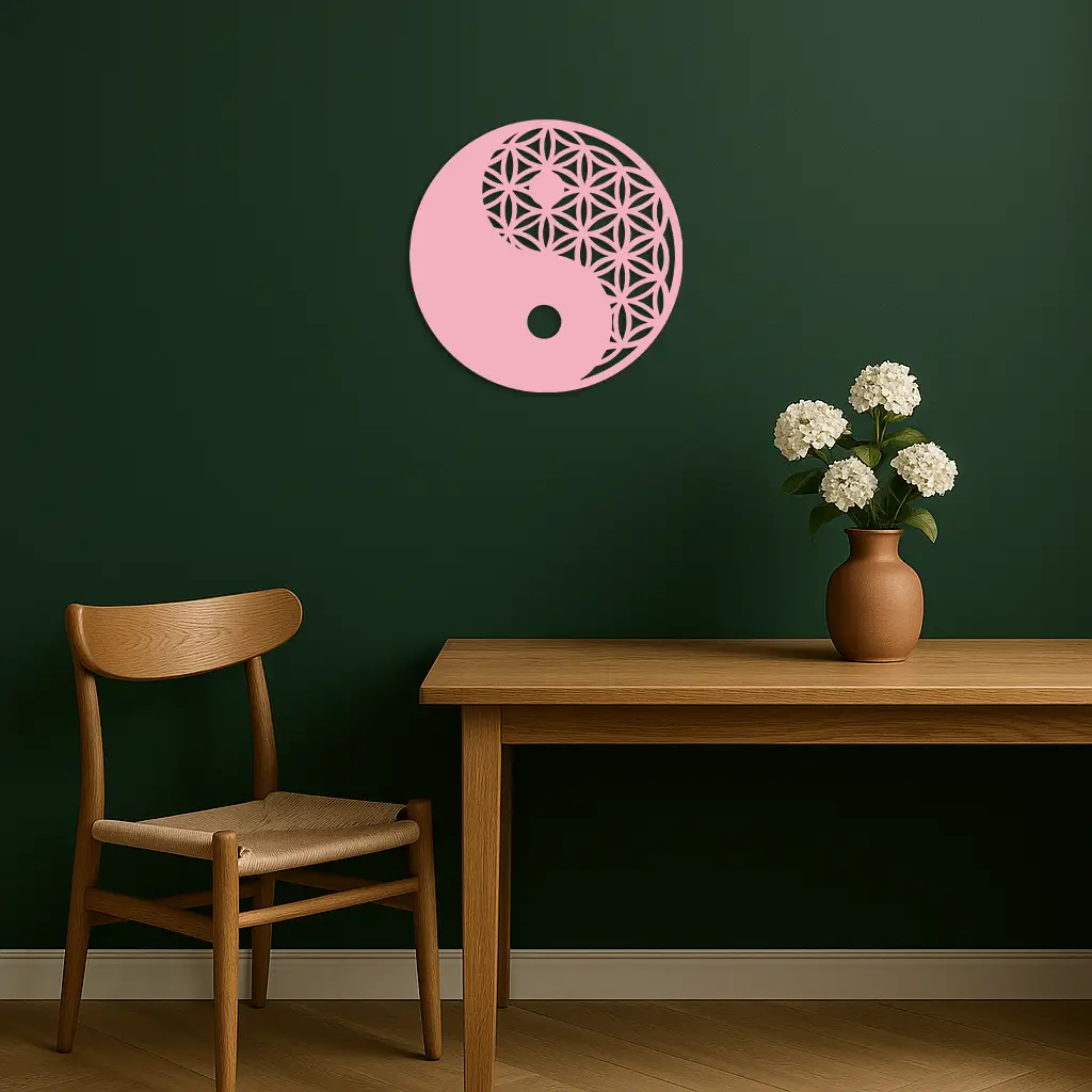 Lotus Mandala Silhouette Metal Wall Art – Sacred Geometry Design - KAFGP056 by Enova Art