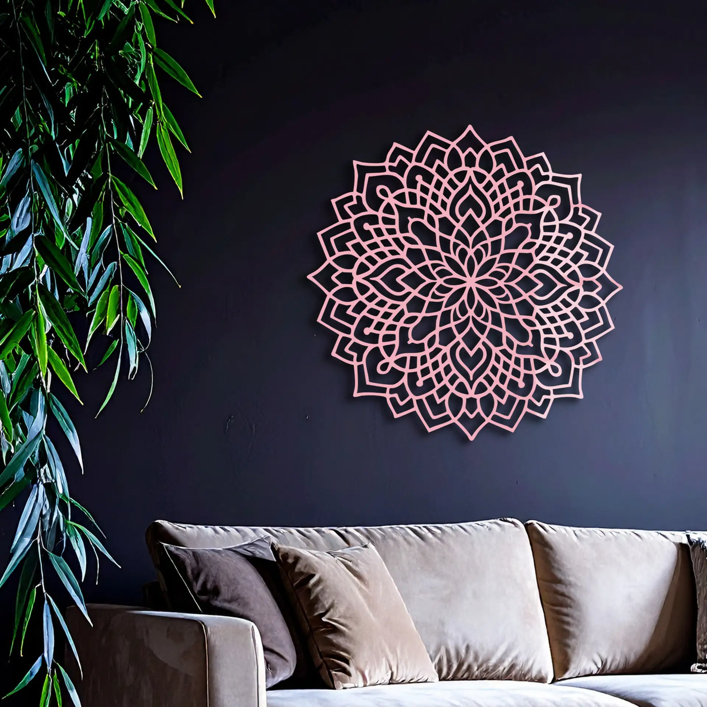 Mandala Silhouette Metal Wall Art – Intricate Sacred Geometry Design - KAFGP058 by Enova Art