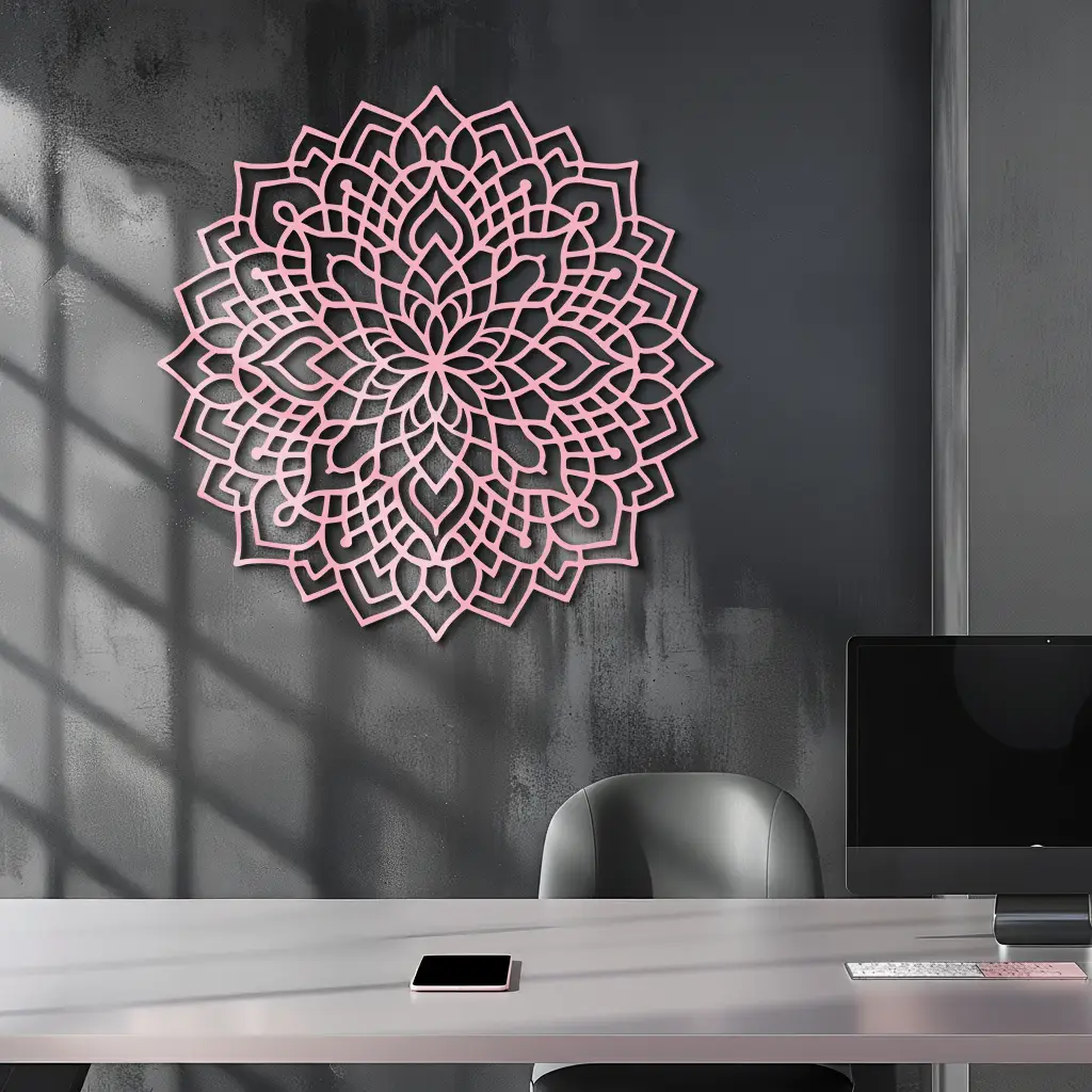 Mandala Silhouette Metal Wall Art – Intricate Sacred Geometry Design - KAFGP058 by Enova Art