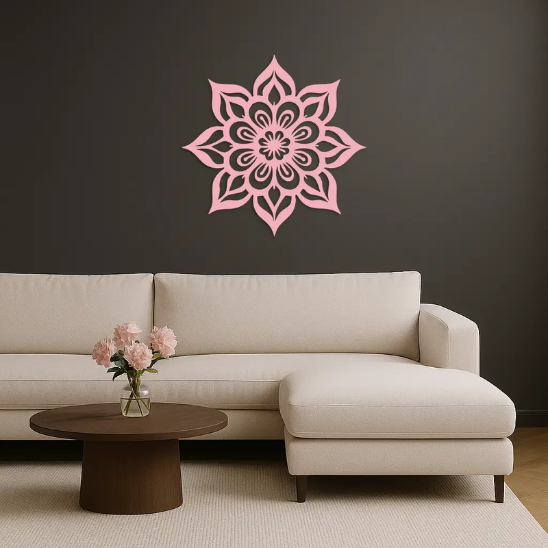 Lotus Mandala Metal Wall Art – Floral Geometric Silhouette - KAFGP059 by Enova Art