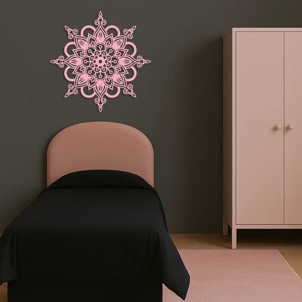 Mandala Silhouette Metal Wall Art – Sacred Geometry Flower Design - KAFGP060 by Enova Art