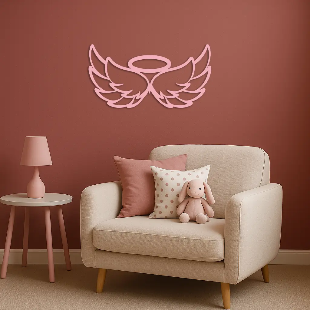 Angel Halo with Wings Metal Wall Art – Spiritual Silhouette Design - KAFGP062 by Enova Art