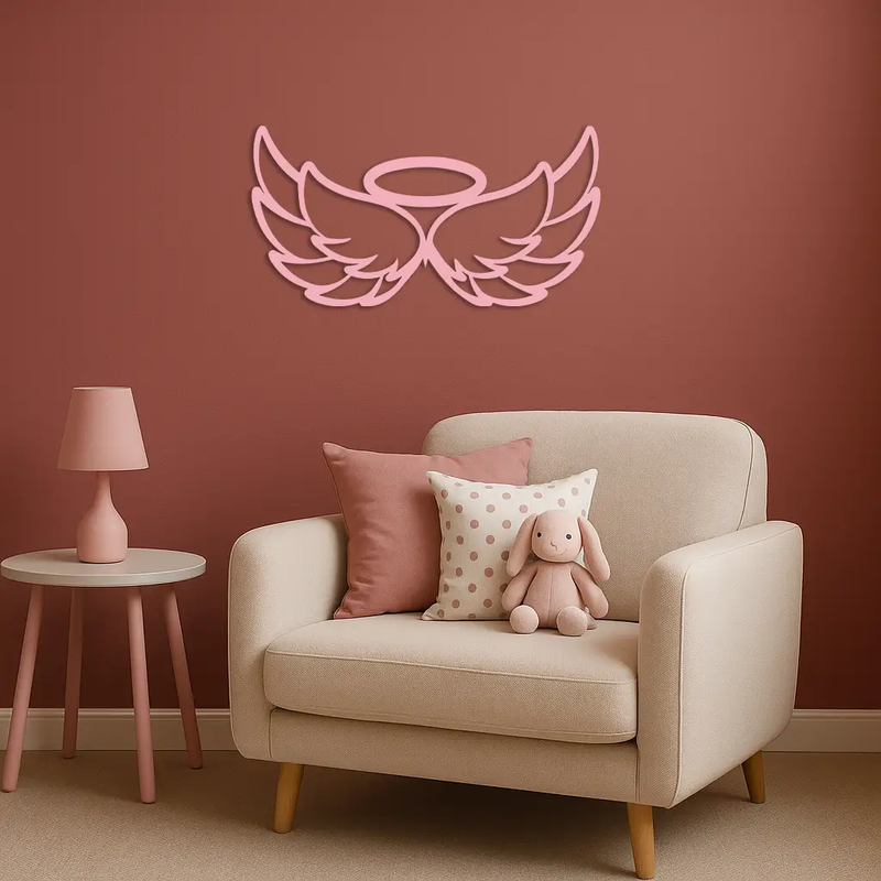Angel Halo with Wings Metal Wall Art – Spiritual Silhouette Design - KAFGP062 by Enova Art
