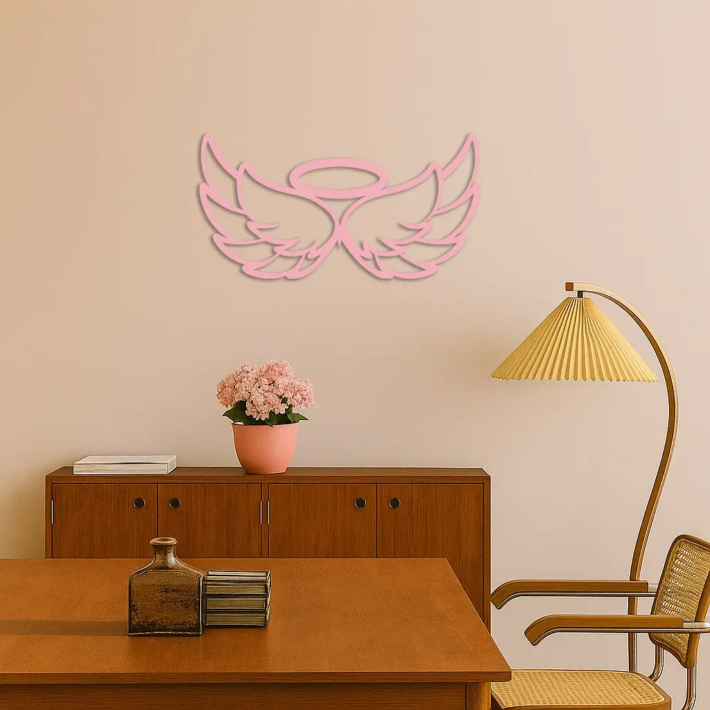 Angel Halo with Wings Metal Wall Art – Spiritual Silhouette Design - KAFGP062 by Enova Art