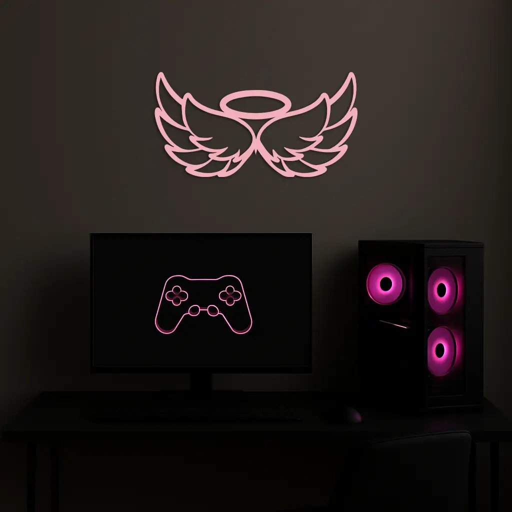 Angel Halo with Wings Metal Wall Art – Spiritual Silhouette Design - KAFGP062 by Enova Art