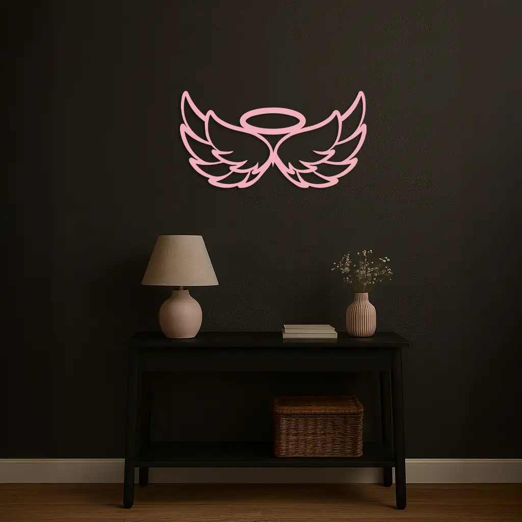 Angel Halo with Wings Metal Wall Art – Spiritual Silhouette Design - KAFGP062 by Enova Art